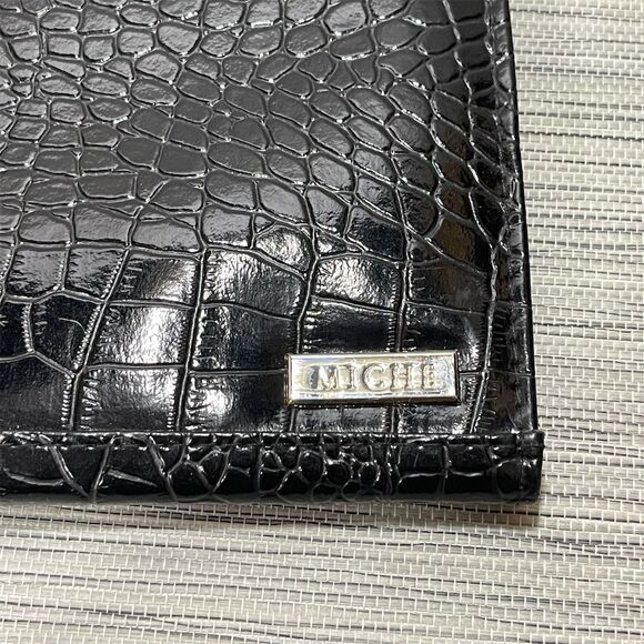 Miche Black Bag Shell Faux Alligator Skin with Silver Buckle Animal Print - Picture 4 of 5
